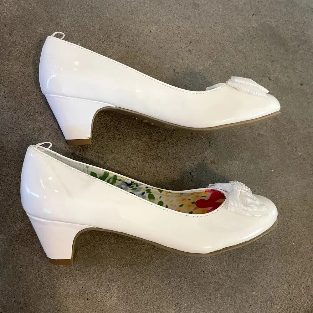 George White Formal Dress Shoes wedding Church shoes Youth Girls 3 NEW